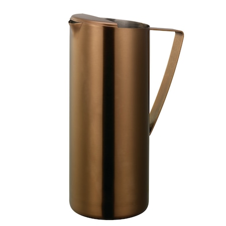 Service Ideas Slim Water Pitcher, 1.9L, Stainless Steel, Ice Guard, Rose Gold X7025BSRG